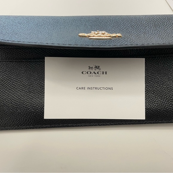 Coach Black Leather Slim Wallet Minimalist Design- NWT - Picture 10 of 11